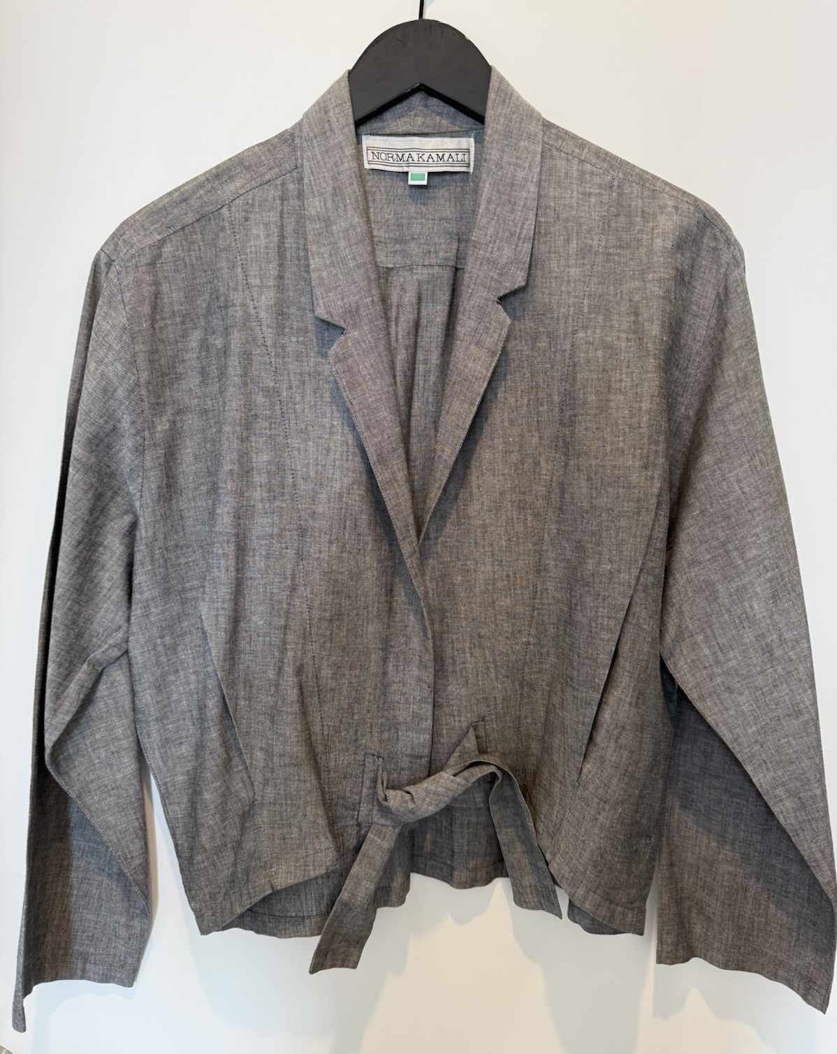 VINTAGE 80s Norma Kamali Women’s Japanese Gray Cotton Linen Kimono Jacket