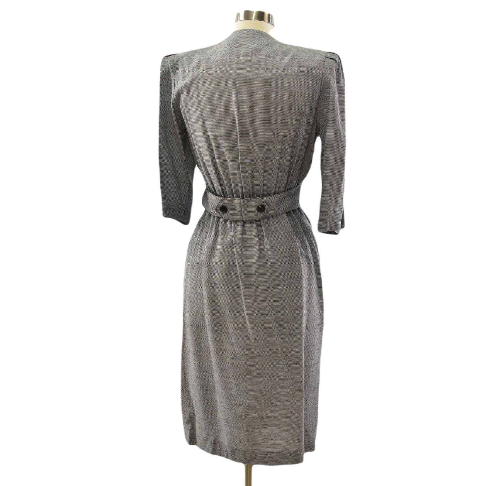 90s Double Breasted Shirt Dress Shoulder Pads VLP Size PS