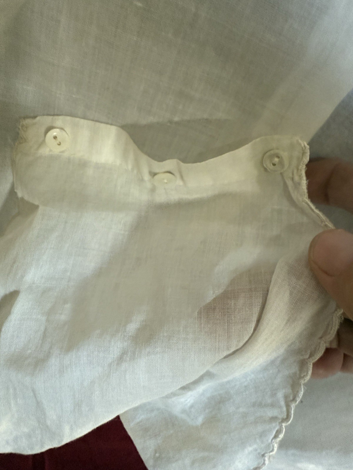 Antique Edwardian Handmade White Cotton Chemise Step-In Teddy Embroidered 1905