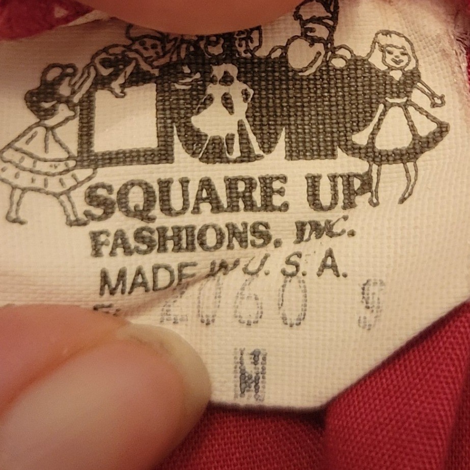 Square Up M Skirt Red Tiered Full Circle Vintage Prairie Dance Western Cowgirl