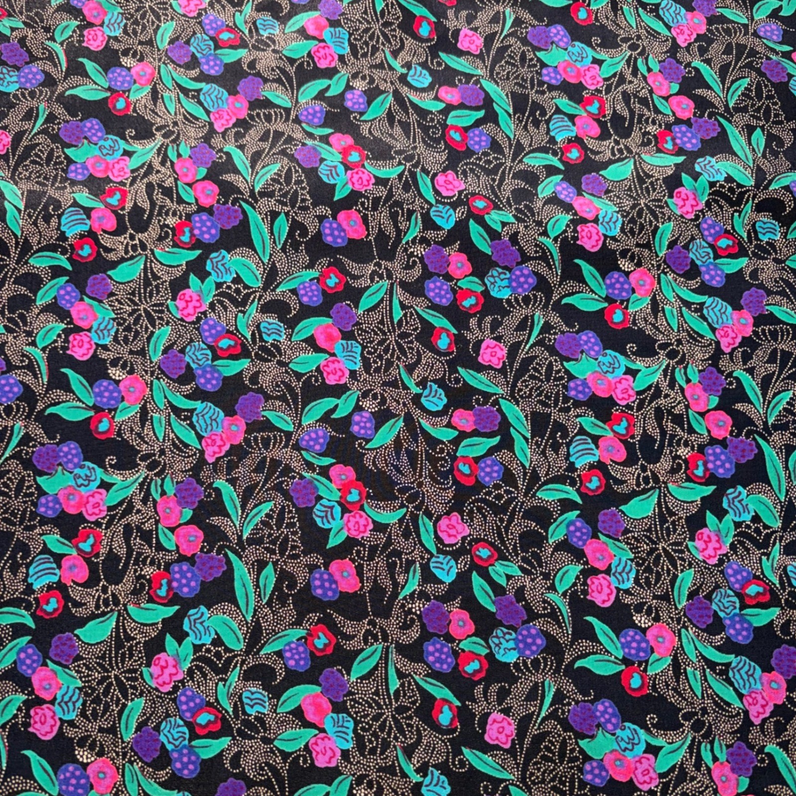 90s Prestige Business Fashions Floral Blouse Purple Pink USA Made Size 10 Office