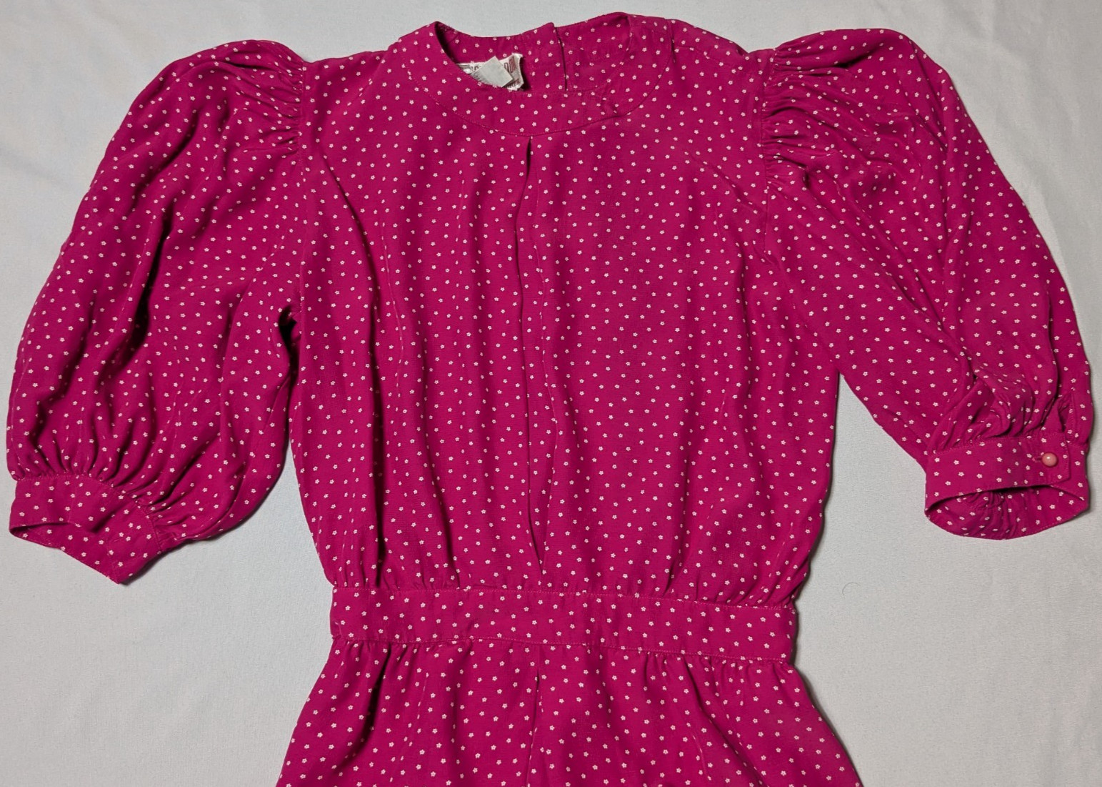 VTG 80s MAGGY LONDON BY JEANNENE BOOHER Pink Floral Polka Dot Dress – Women 6