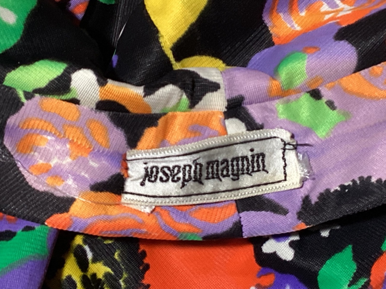 Vintage 70’s Joseph Magnin Bright Floral Flower Power Ruffle Halter Maxi Dress