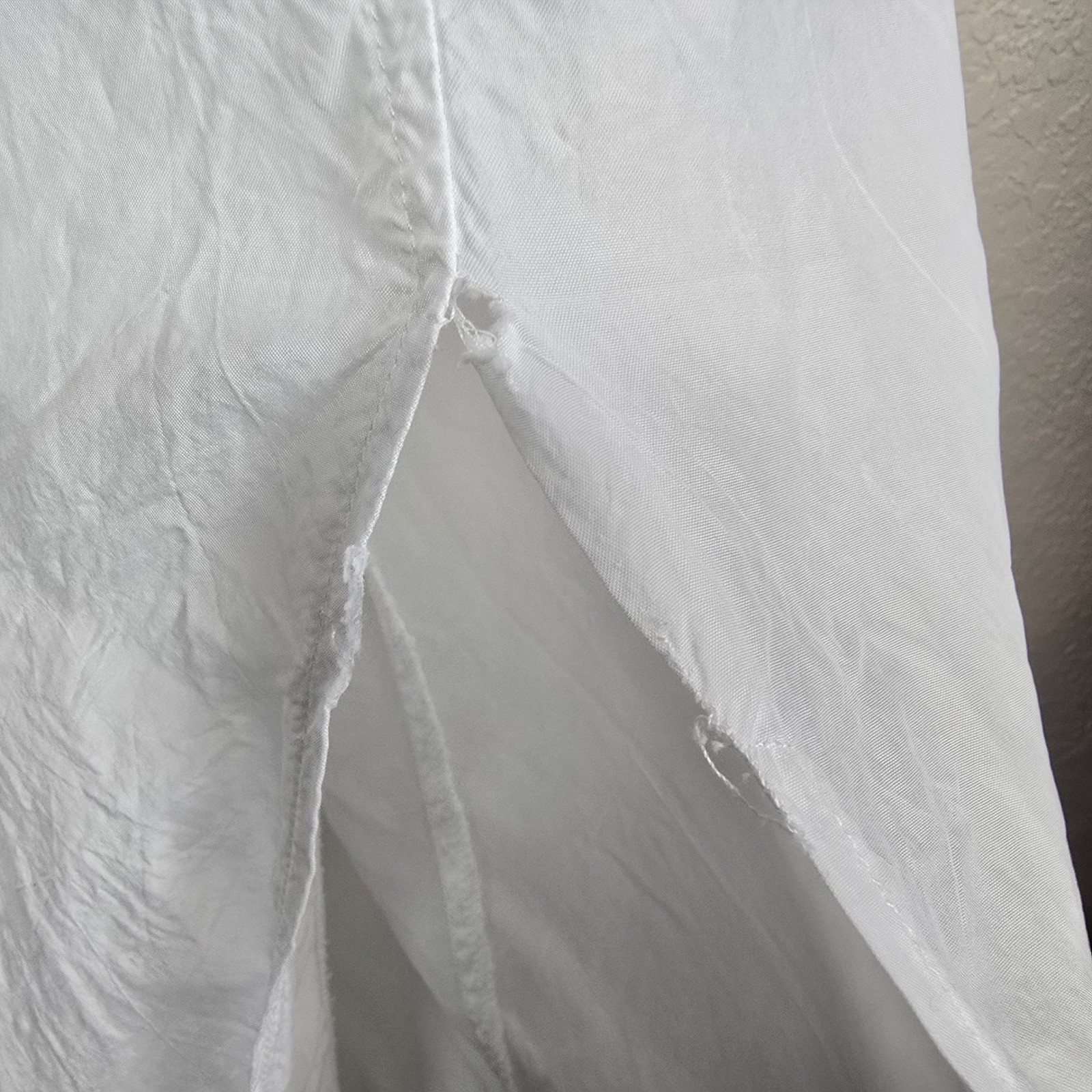 BODIL Vintage White Terry Cloth Mixed Media Maxi Dress Button Front Size 1 Boho