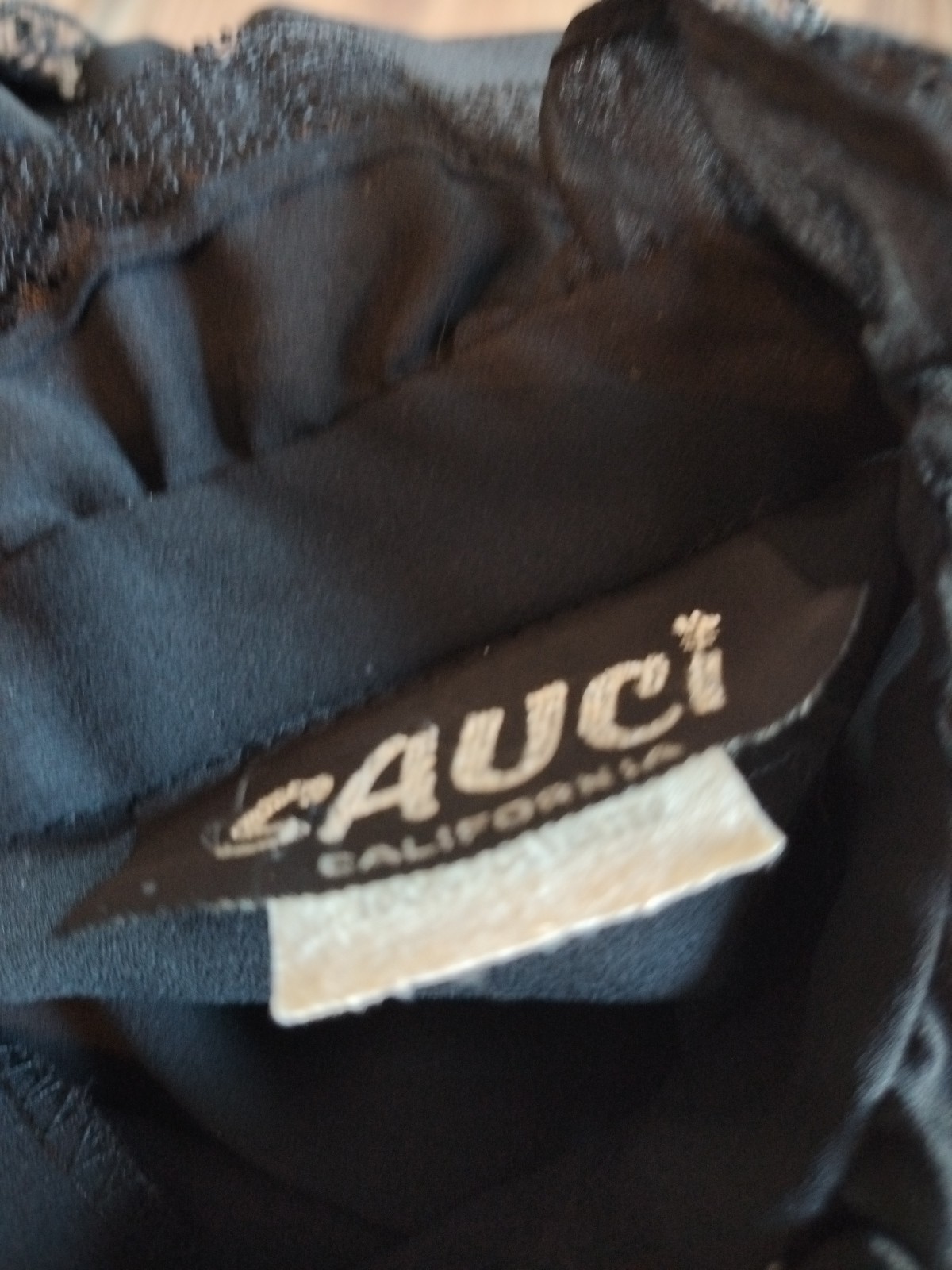 VTG Sauci Black Sheer Blouse High Neck Lace Trim Victorian Prairie Blouse Top M