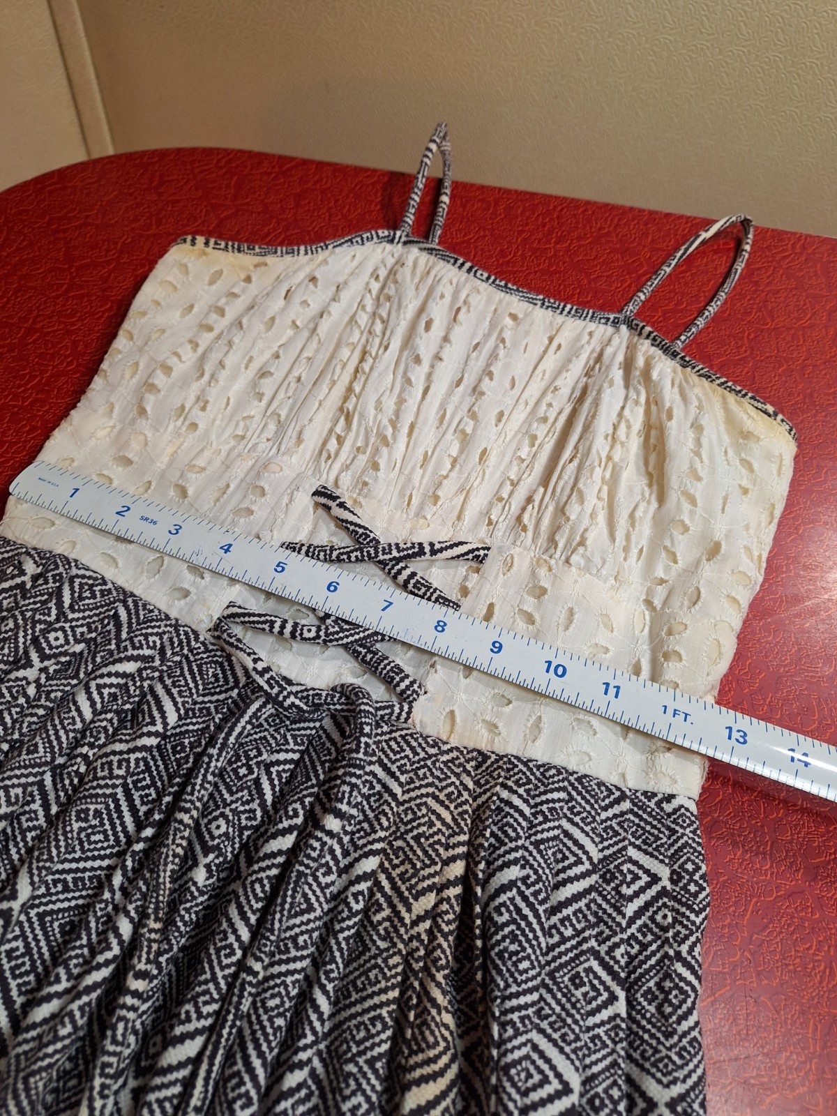 True VTG Mid-century Mod 1960s Sa’bett of California Eyelet Sundress S Dress 60s