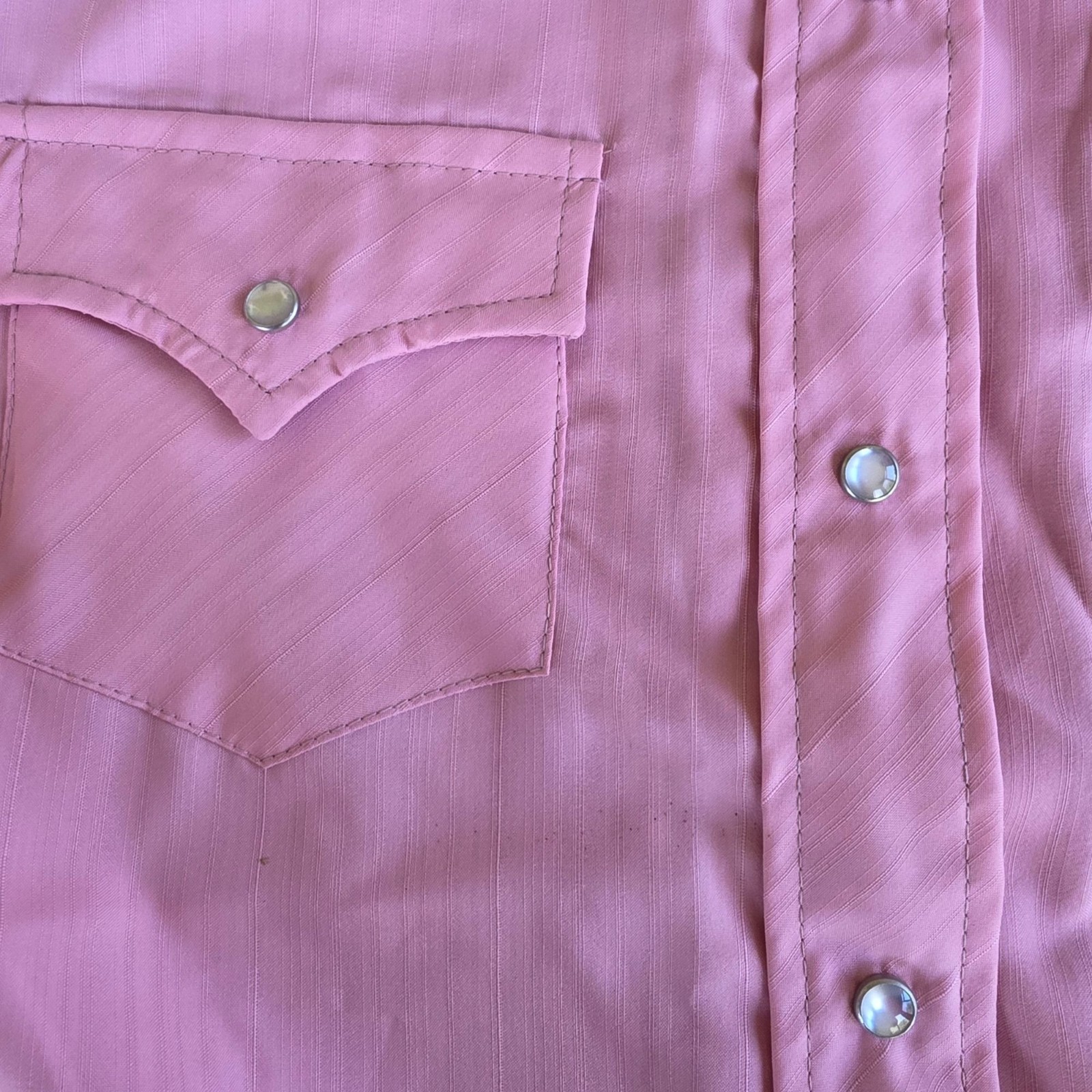 Dickson Jenkins Lady DJ Vintage 60s 70s Pink Pearl Snap Western Shirt Sz 36
