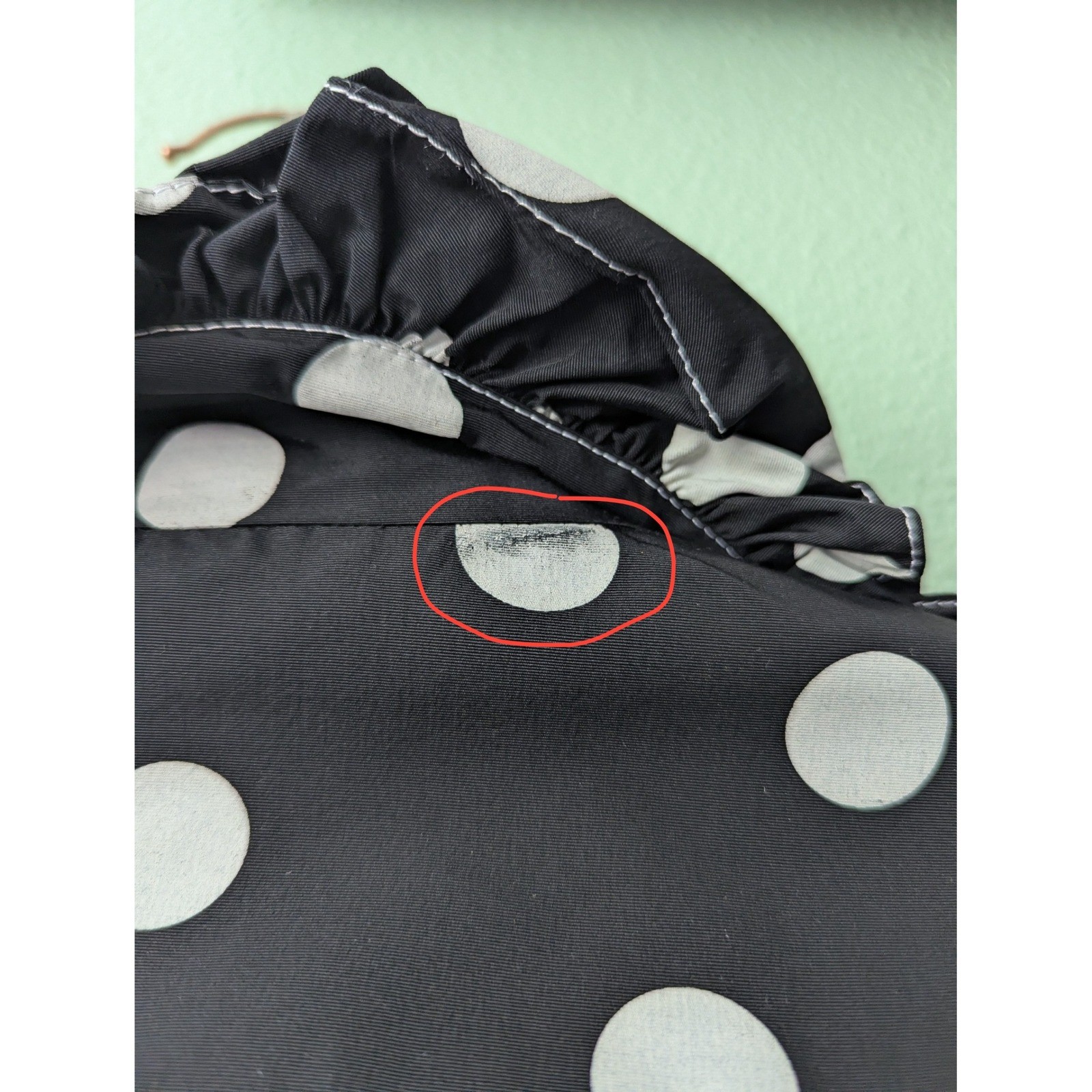 Vintage 90s Carlisle 100% Silk Polka Dot Jacket Black White Ruffle Collar