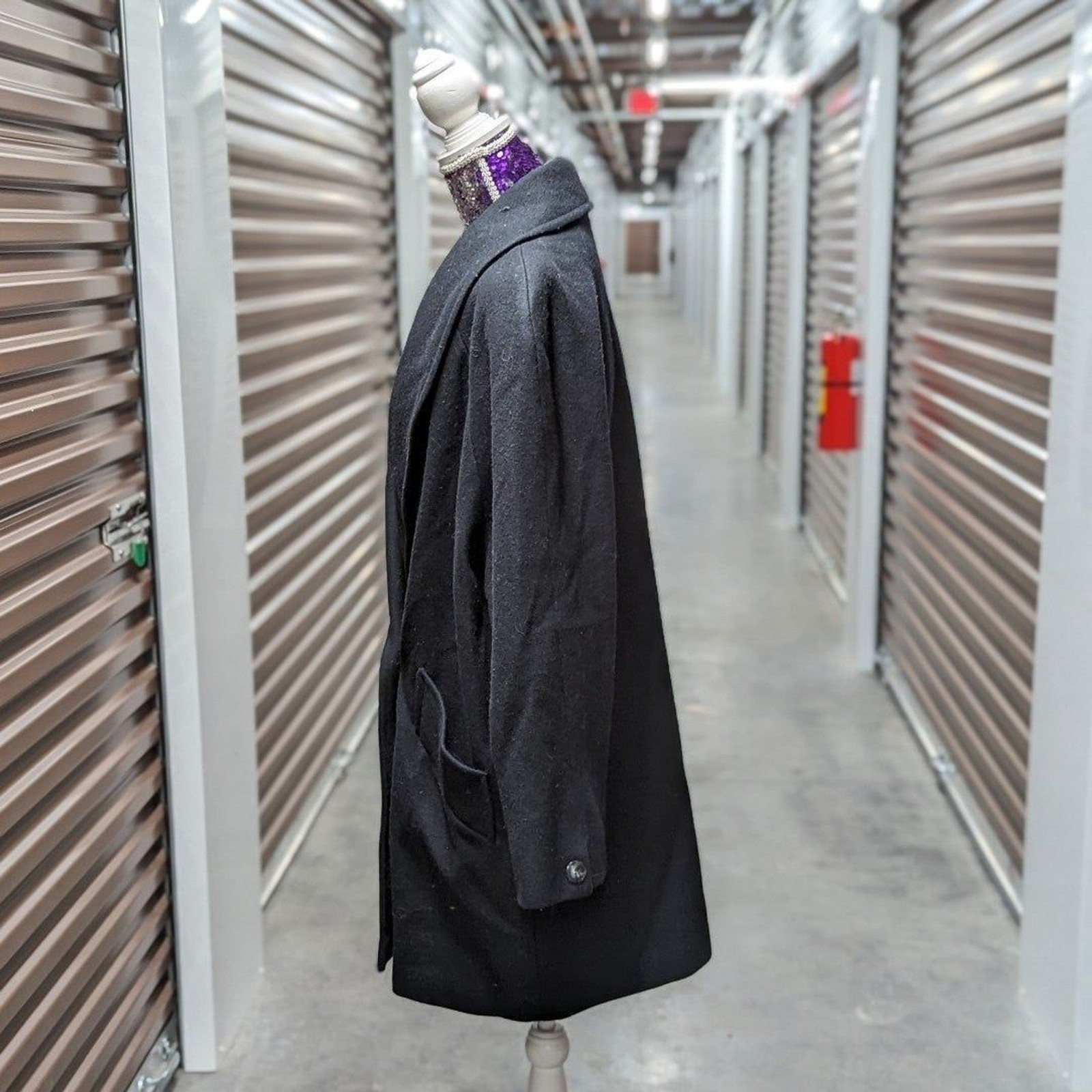 Dark Academia Old Money Herman Kay Wool Blend Shawl Collar Peacoat 14 Coat