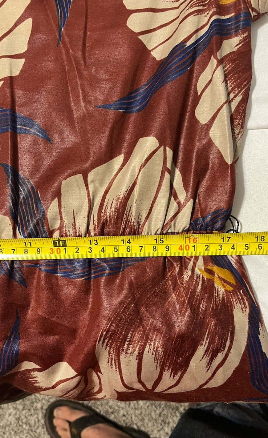 Vintage CALIFORNIA GIRL Short Cap Sleeve Long Floral Dress Sz 12 Brown Wet Look