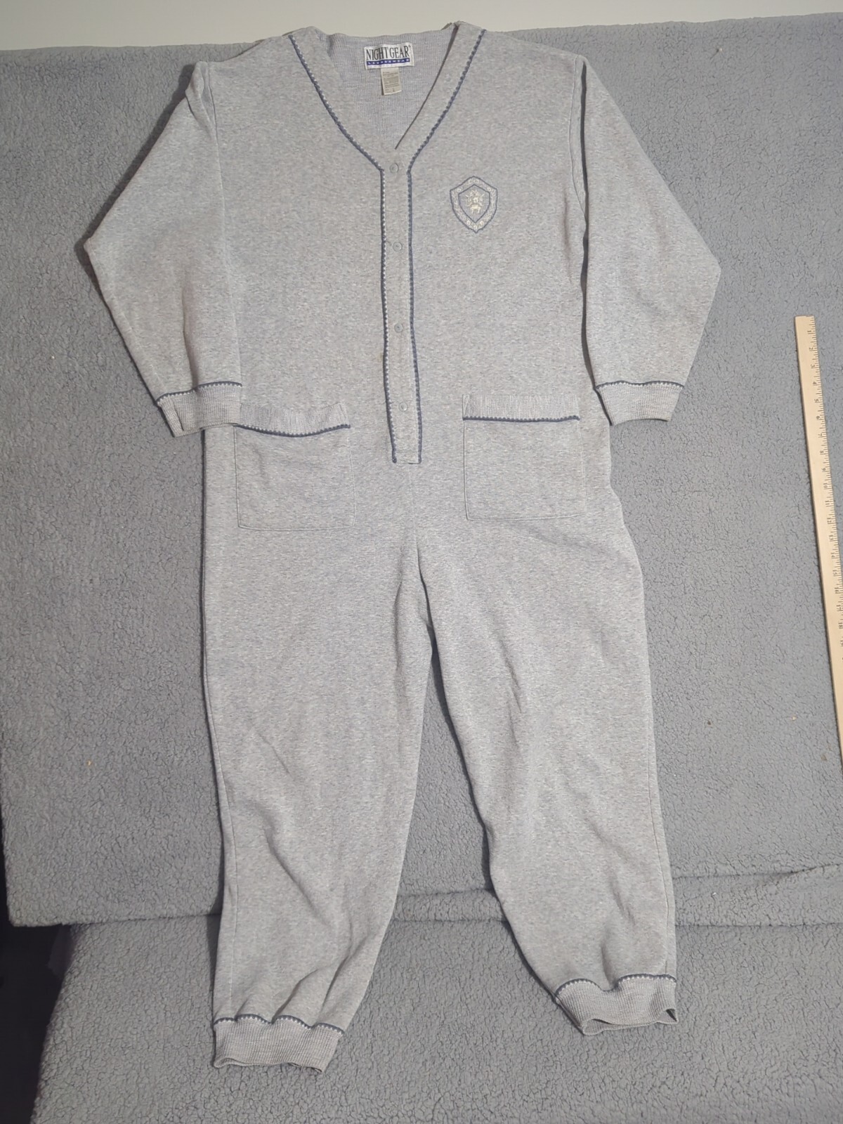 VTG One Piece Pajamas flannel sz L Lounge Wear
