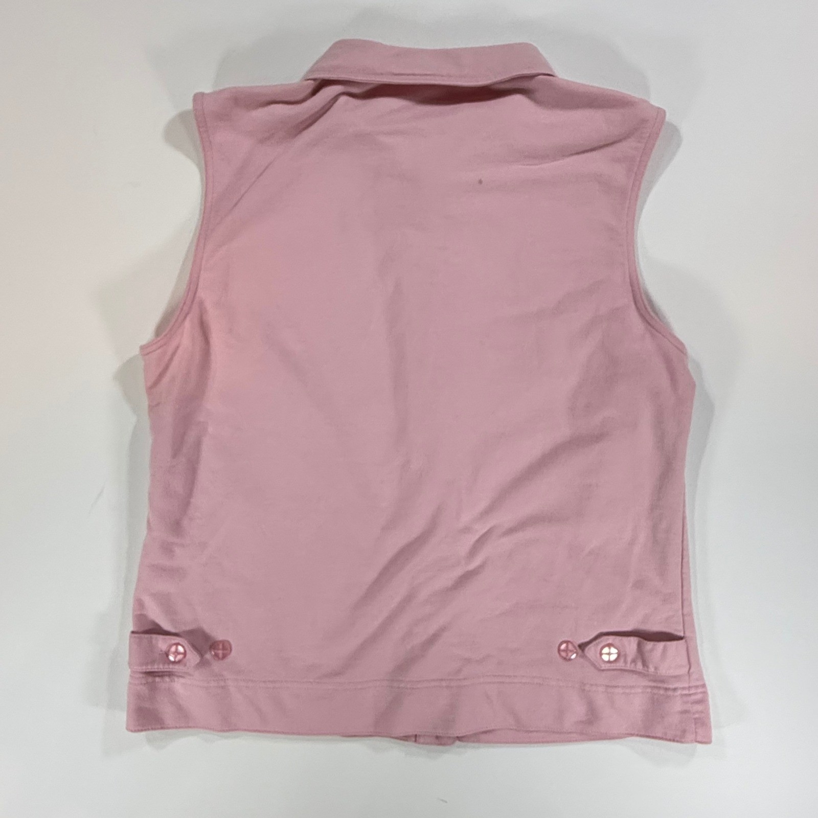 VTG Links Frog Embroidered Vest Womens L Pink Cottagecore Whimsical Sweatshirt L