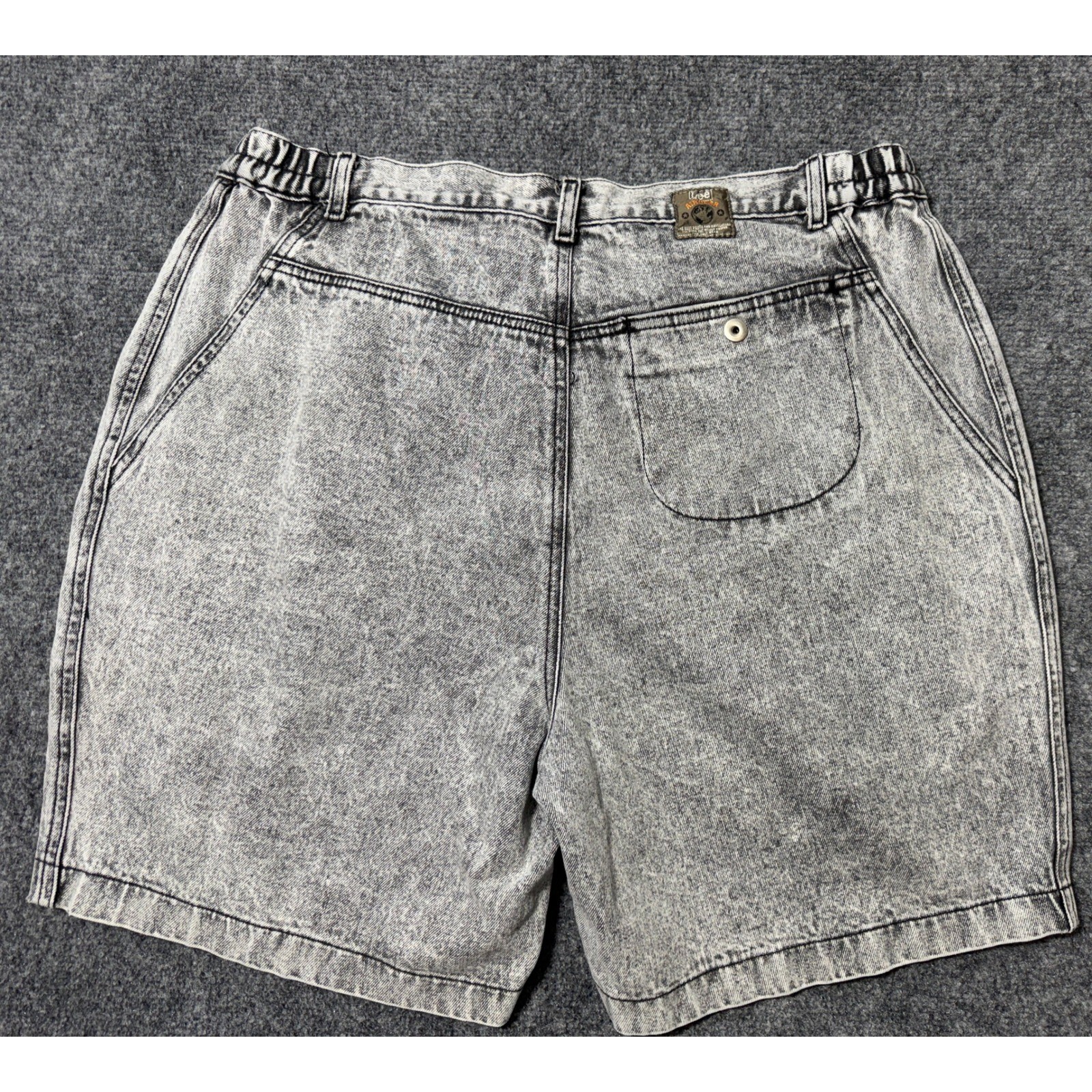 Vintage Lee Air Gear Acid Wash Gray Denim Shorts Womens 34 High Rise 90s Retro
