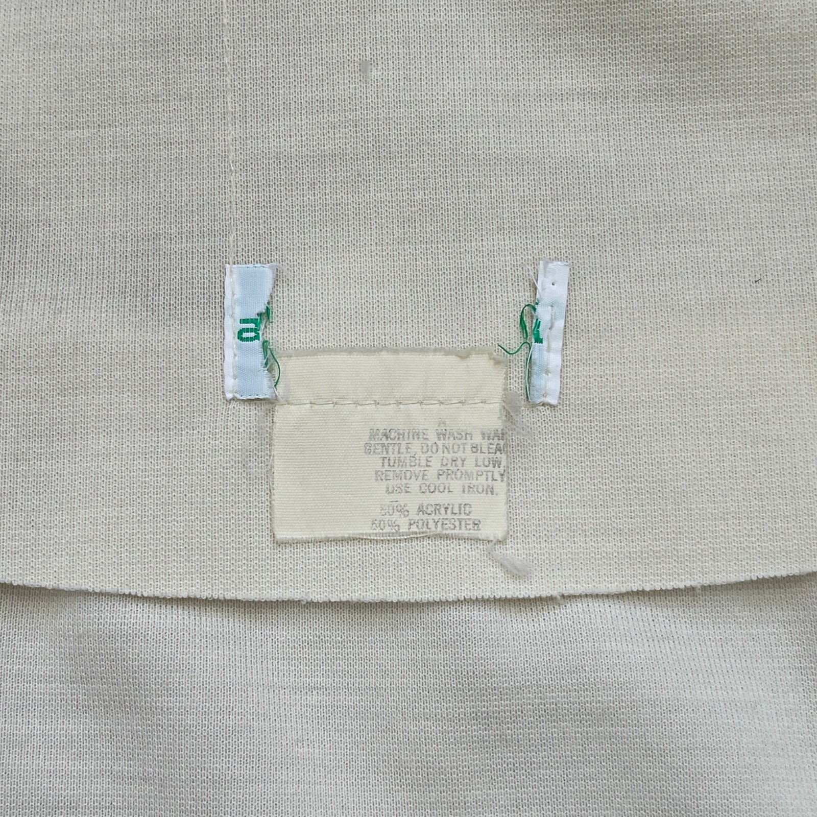 VTG 70’s Cream Blazer Jacket & High Waist Wide Leg Pants Suit Set Retro Size XS