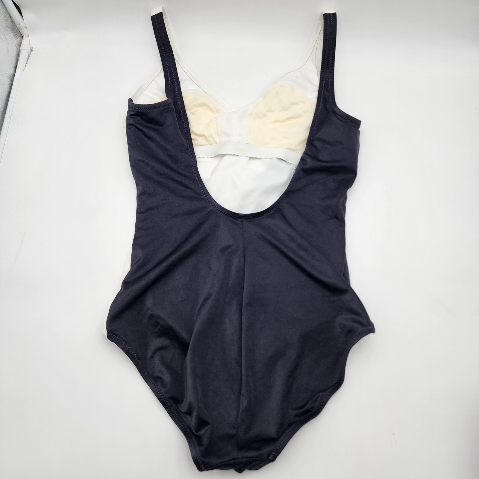 Vintage DeWeese Designs Black/White Leaf Bathing Suit Size 14 SEE PHOTOS READ