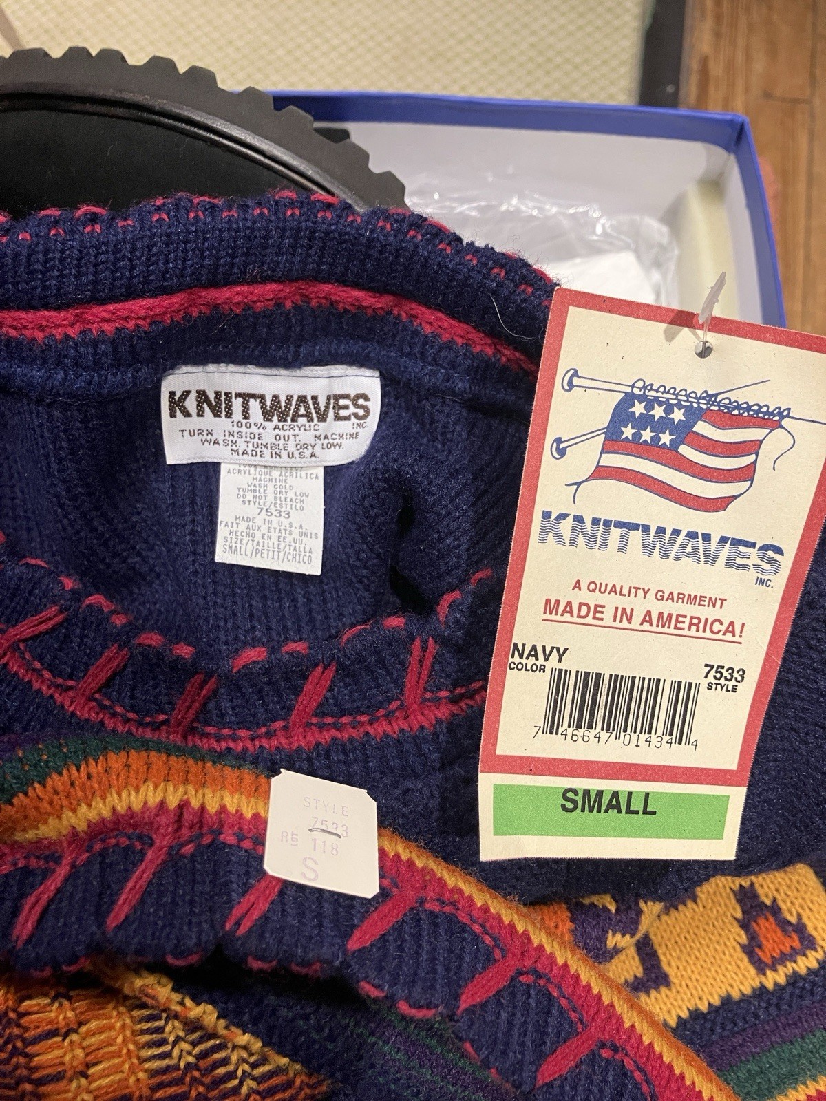 NWT Vintage 80’s Sweater Aztec Pattern Women’s Small Original Tags Attached