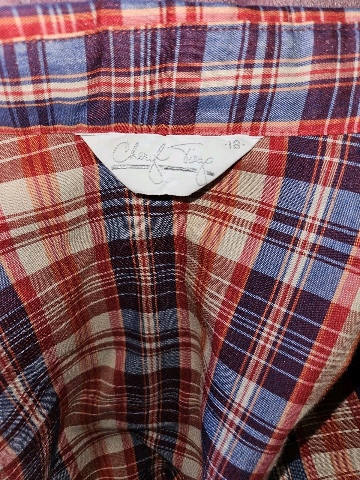 Vintage 60s/70s Cheryl Tiegs Large western plaid womens shirt pearl snap