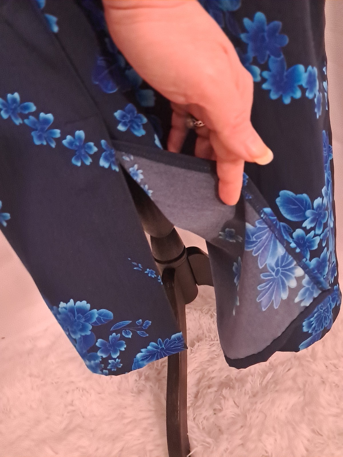 Vintage 90s Studio I Blue Floral Sleeveless Maxi Dress Party Wedding Cocktail 14