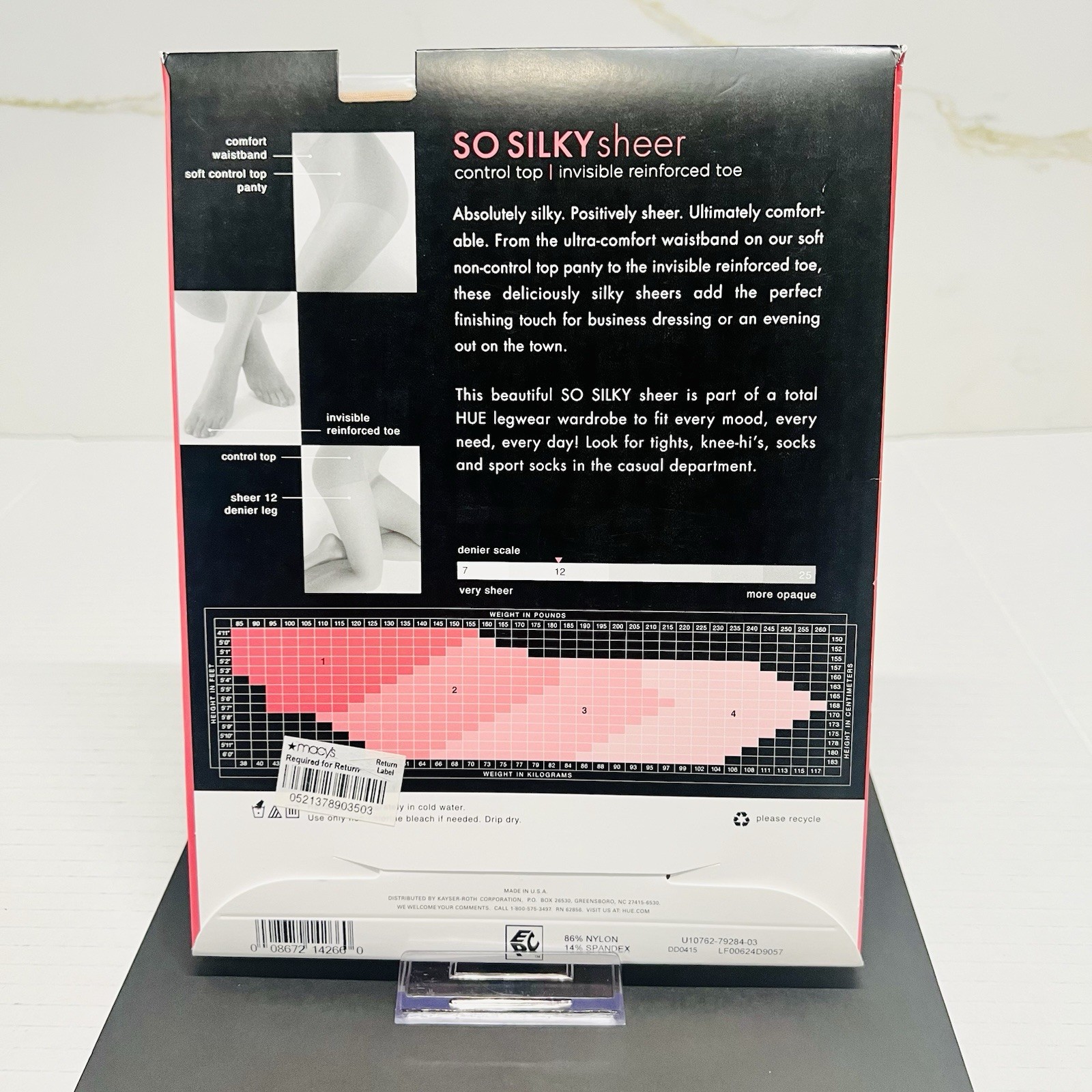 HUE So Silky Sheer Pantyhose Control Top Reinforced Toe Natural 10762 Size 3 NEW