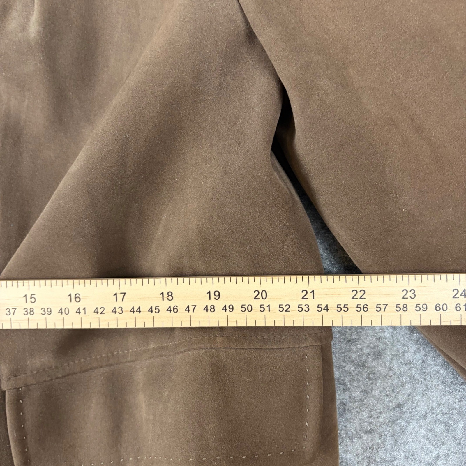 Sears Napoli Suede Jacket Womens Brown Faux Suede Vinyl Vintage 70s Coat