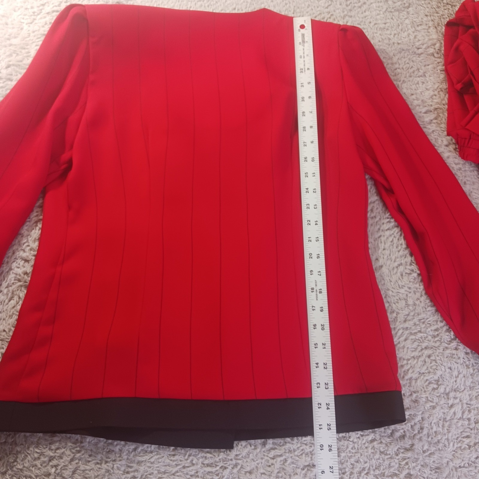 Andrea Gayle Petites Vintage Striped Skirt Set Red Black Womens Size 10P Suit