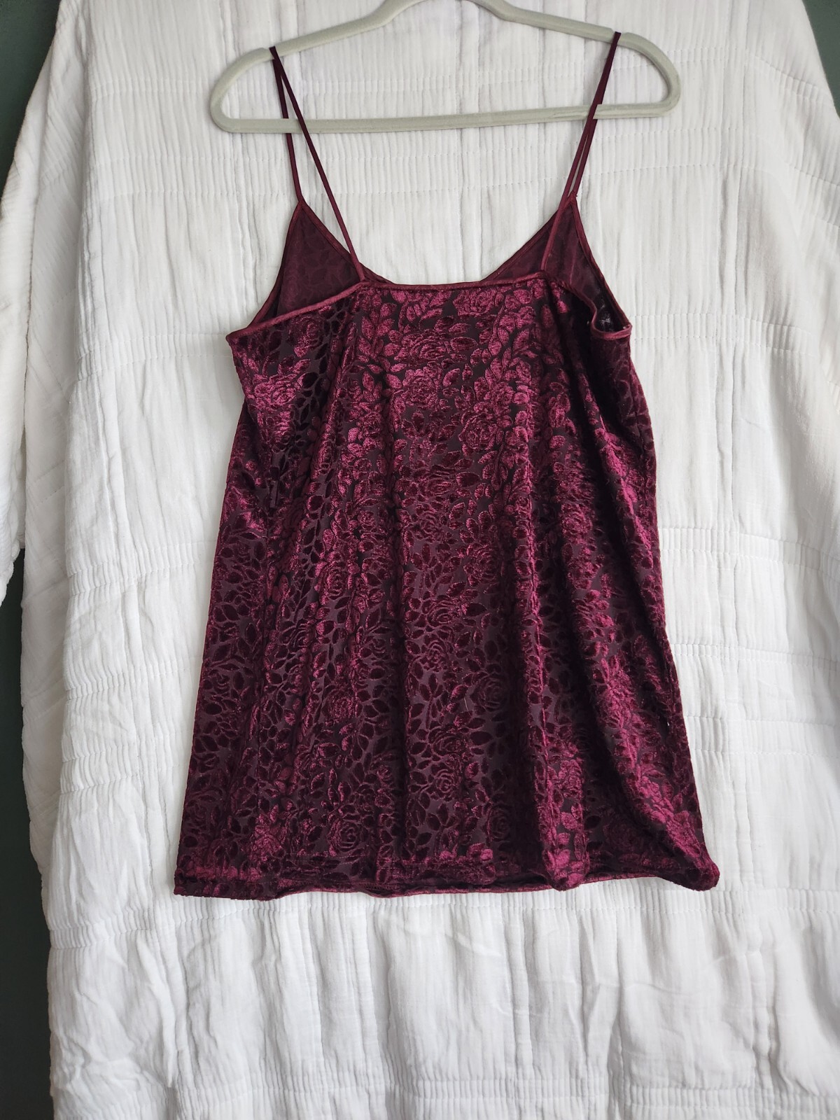 Vintage 90s Vasarette Velvet Floral Slip Dress Babydoll Lingerie Medium Red