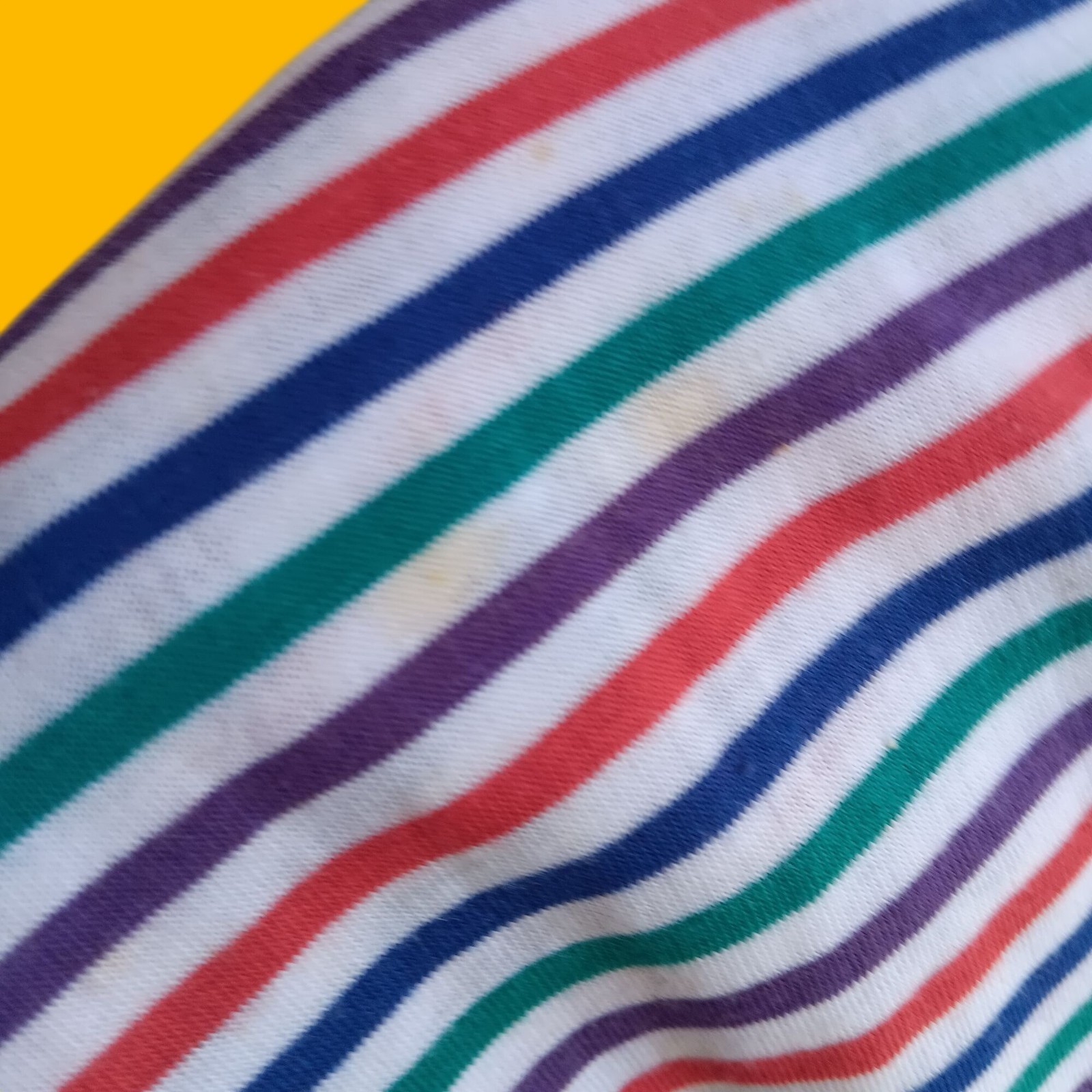 Women’s Large Vintage T-Shirt Casual Corner Striped V-Neck Top 1980s Altered