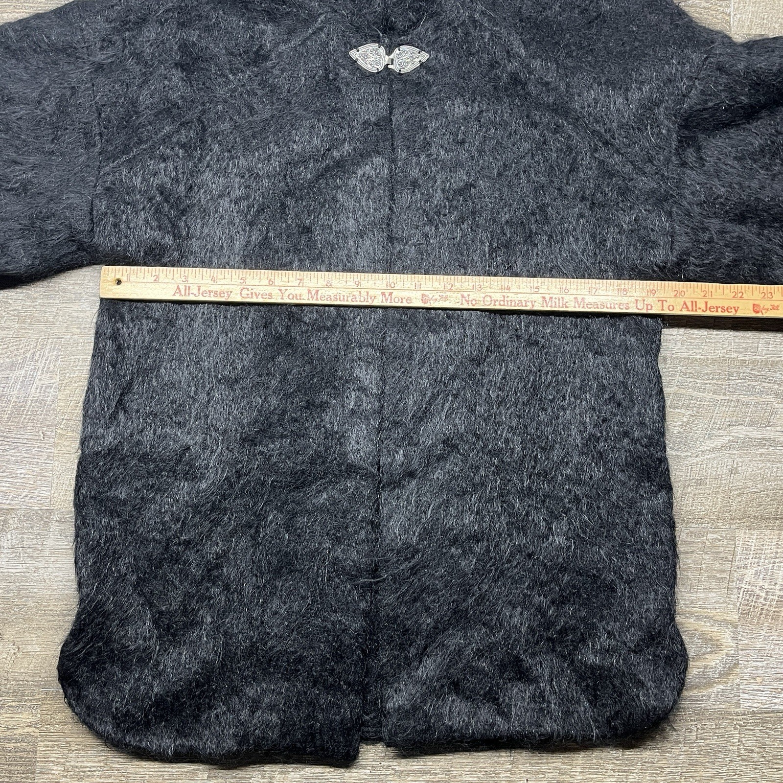 Vintage 60s Andrew Stewart Scottish Mohair Wool Swing Jacket Black size Medium