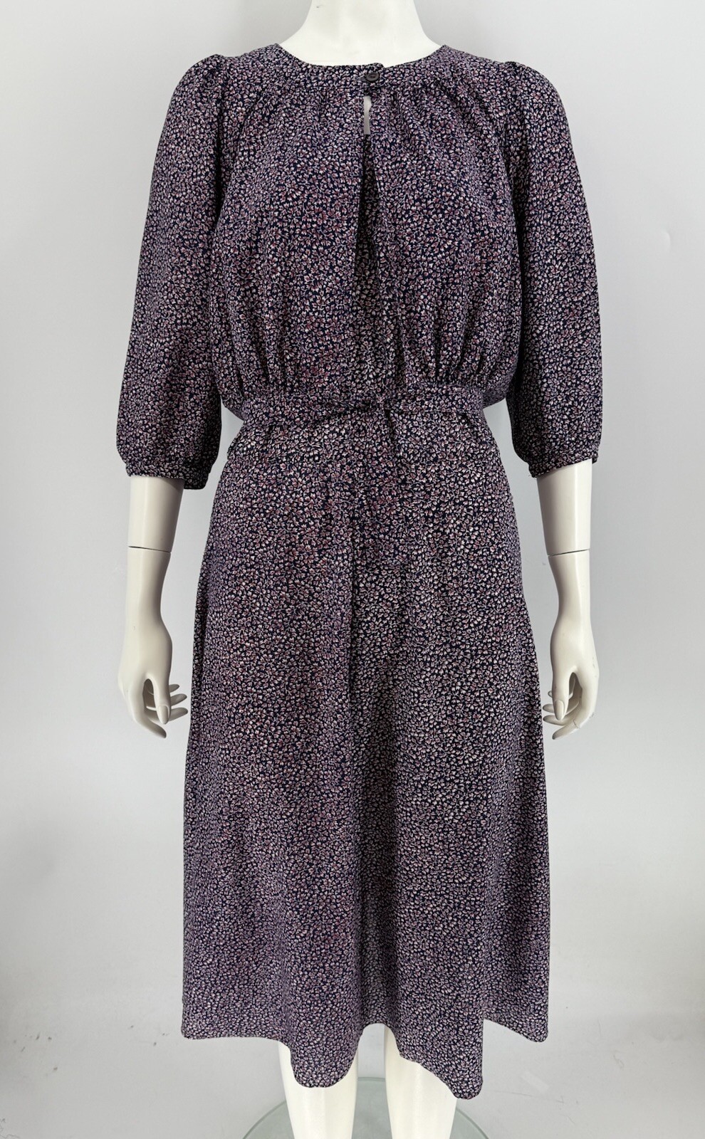 Vintage 1970’s CLOVIS RUFFIN RUFFINWEAR Dress Fits XS S Blue Red Purple Floral