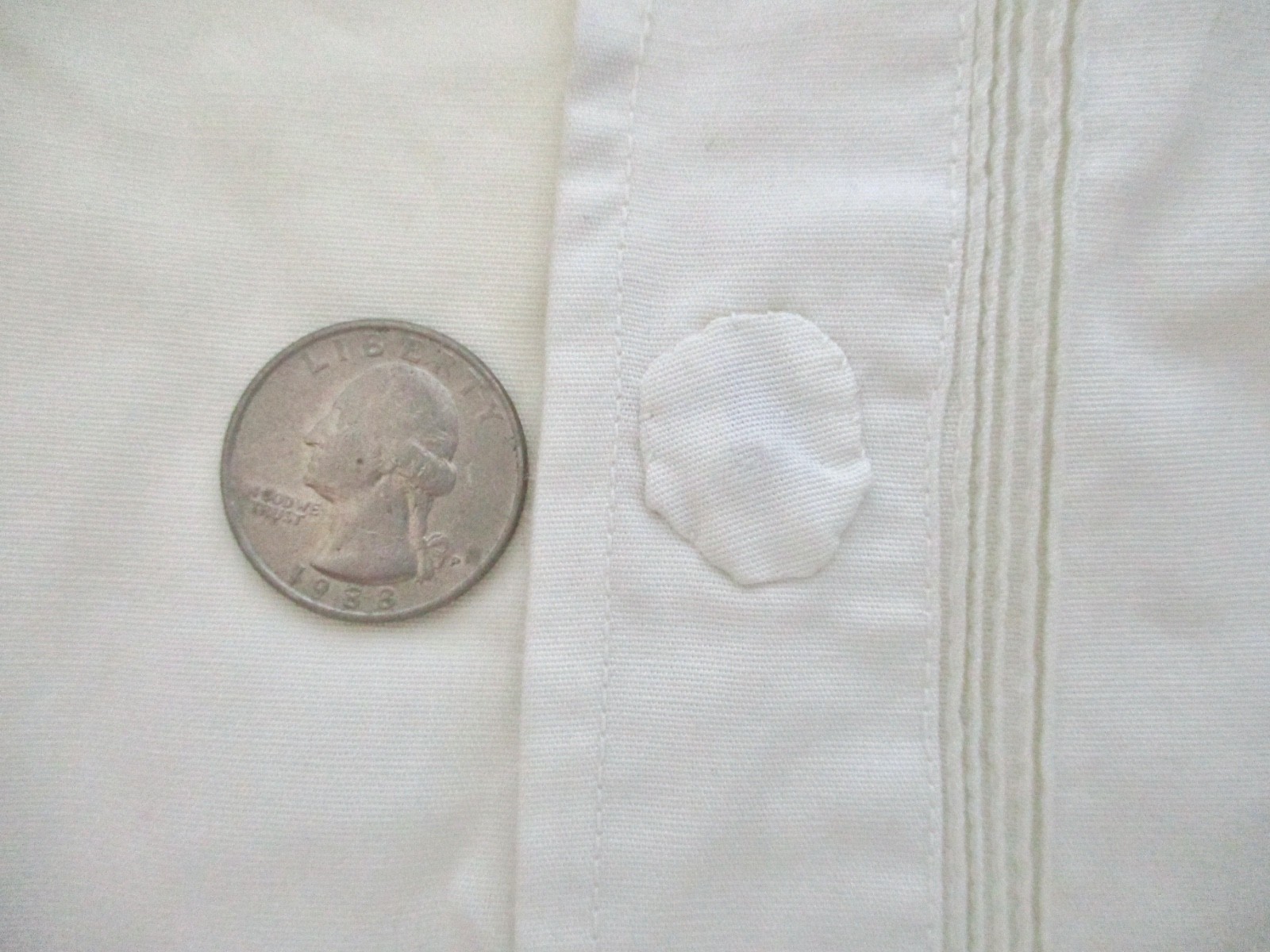 Vtg 40s 50s white cotton nurse uniform dress micro pleat trim snap front S