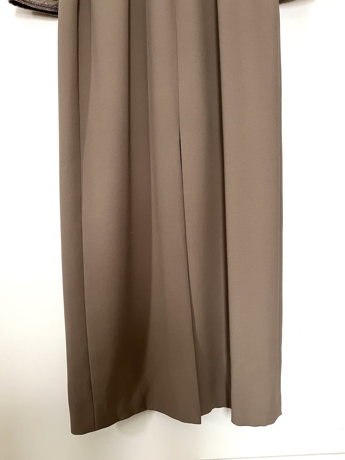 Vintage Taupe Mother Of The Bride Evening Gown Beaded