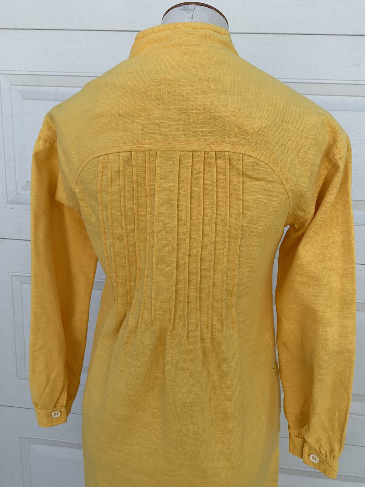 Vintage 60’s 70s S. HOWARD HIRSCH Pintuck Sunflower Yellow Utility Dress XS/S