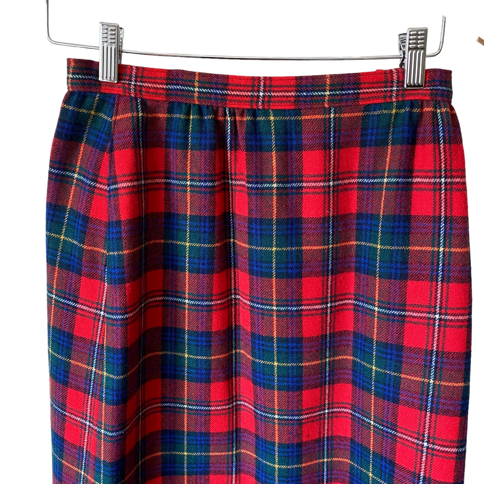 Vintage Pendleton Wool Boyd Tartan Plaid Skirt Waist 27 Inch Midi Lined Pockets