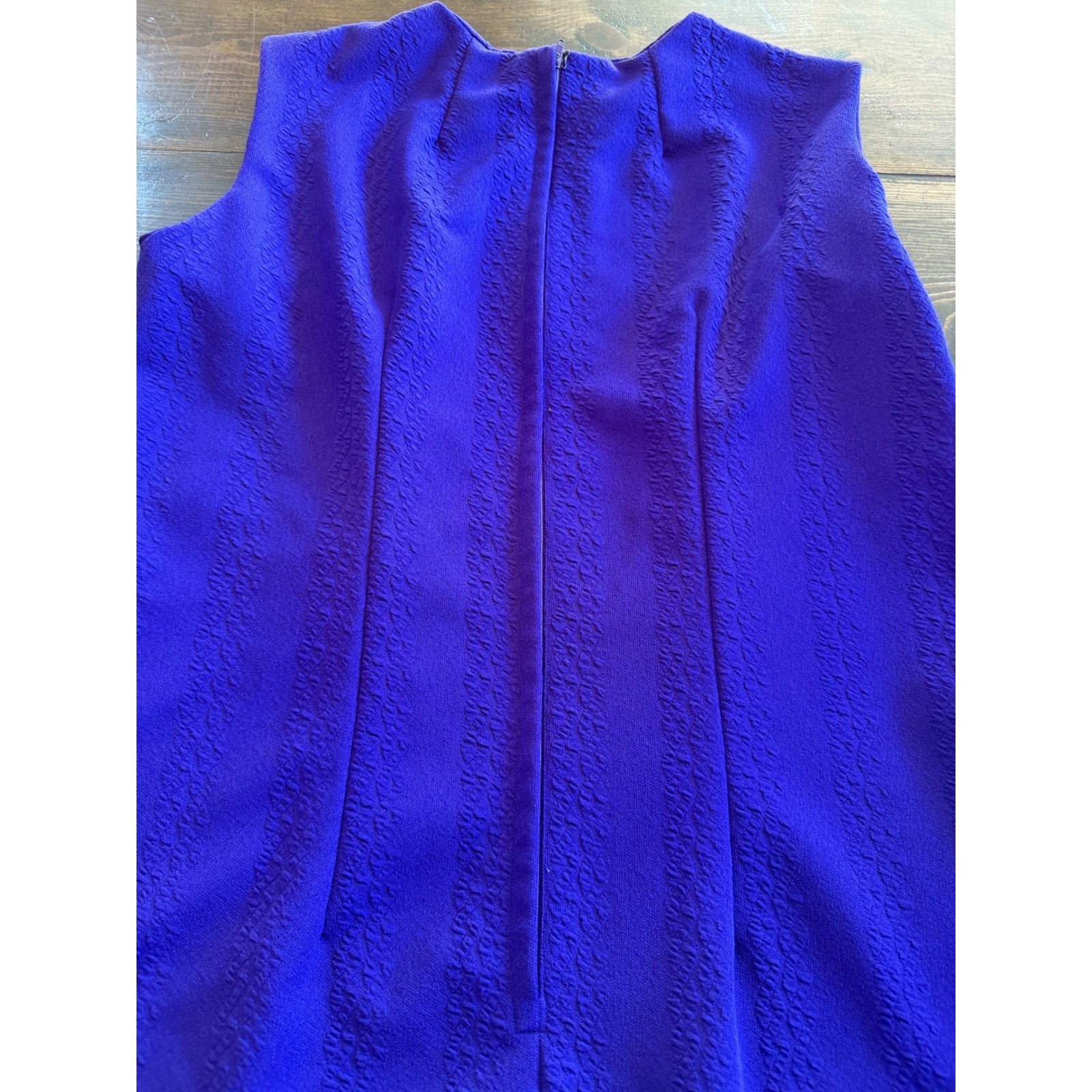 VTG Purple Textured Sleeveless Maxi Dress Jewel Neck Column Gown Homemade
