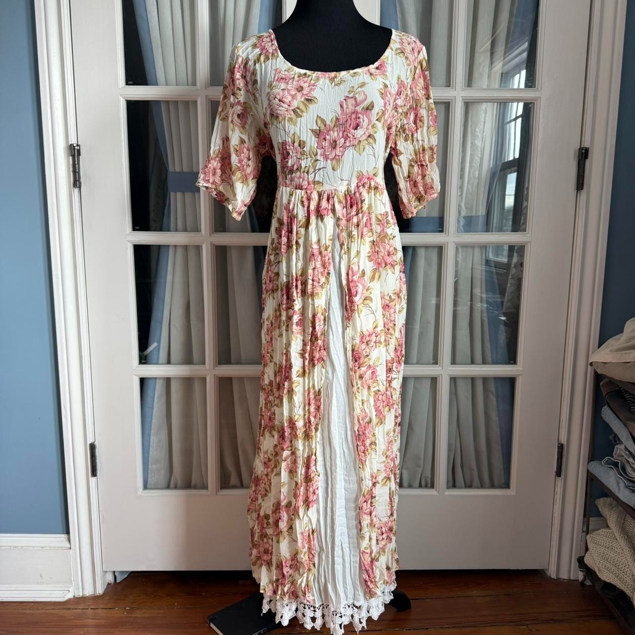 Vintage 90s Floral Ci Sono Dress – Soft Grunge Crinkle Kinderwhore Romantic
