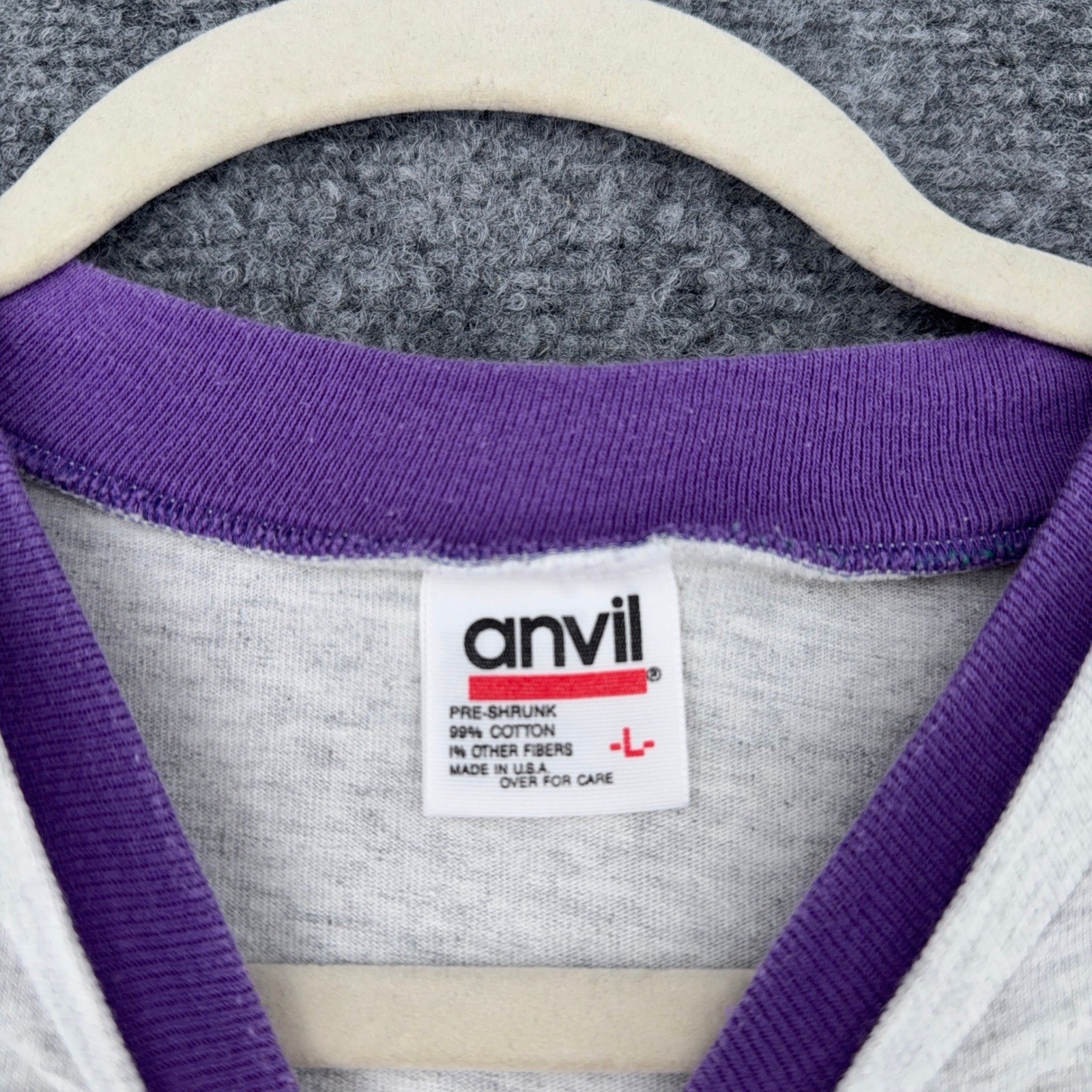 Anvil Eureka Springs Graphic T Shirt Womens Large Gray Purple Waterfall 1991