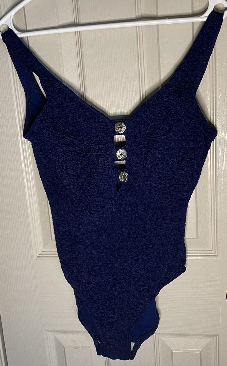 Vintage Mainstream Women’s Royal/navy/blue Silver Buttons Size 14
