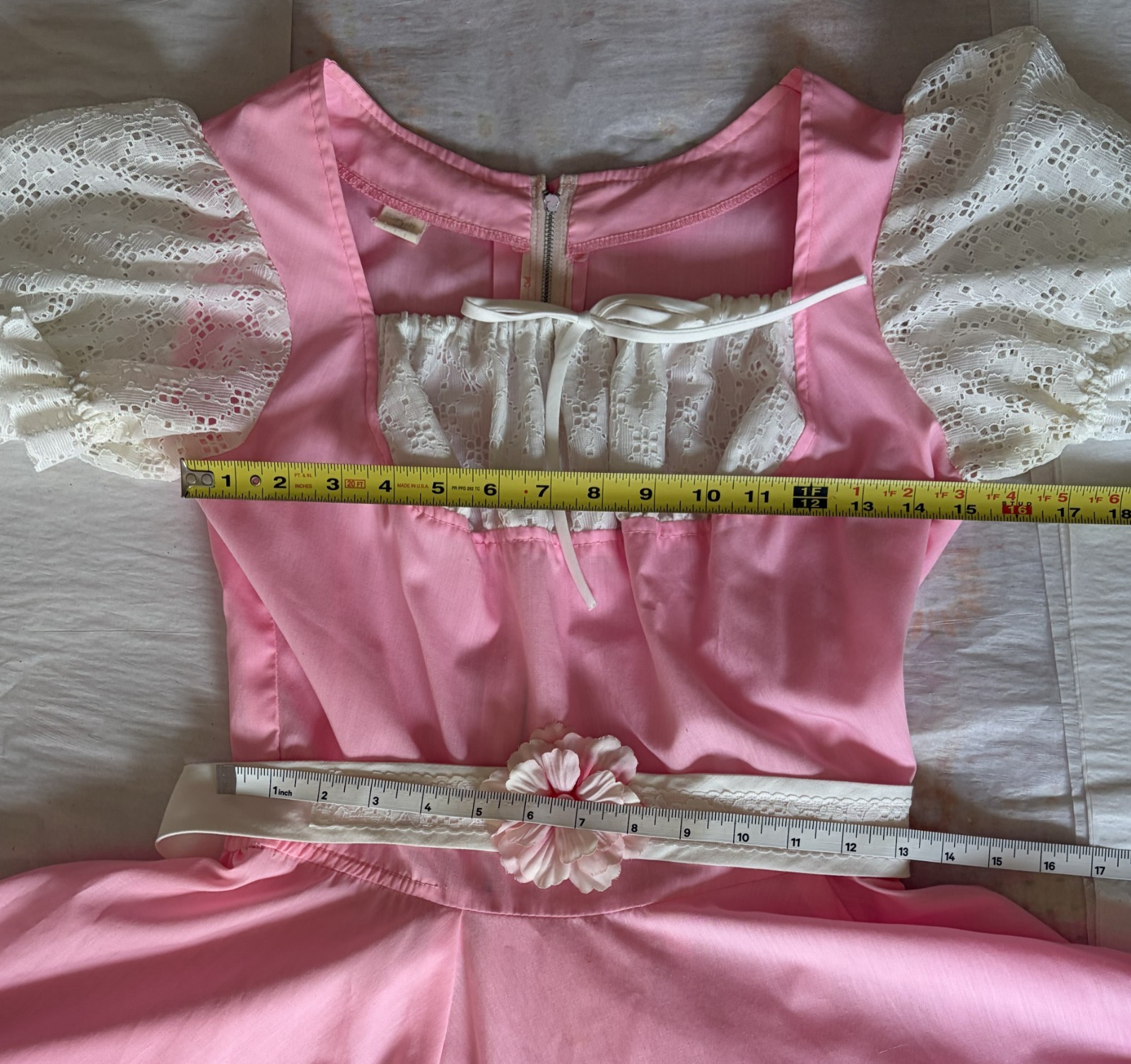Vintage Cotton Candy Pink Square Dance Dress Size 12