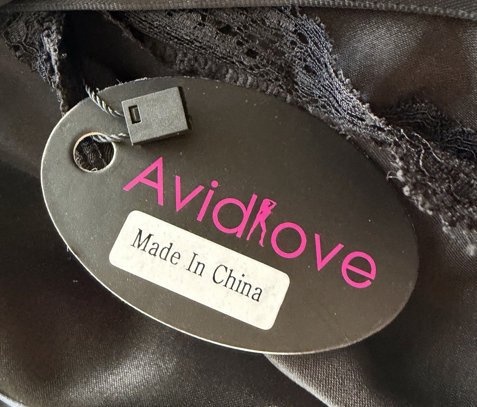 Avidlove Black Satin Lace Halter Chemise Nightgown Side Zip NWT Women’s XL NWT