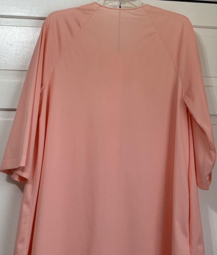 Vintage San Souci Nylon Short Nightgown Robe Day Dress Peach 3/4 Sleeve Large