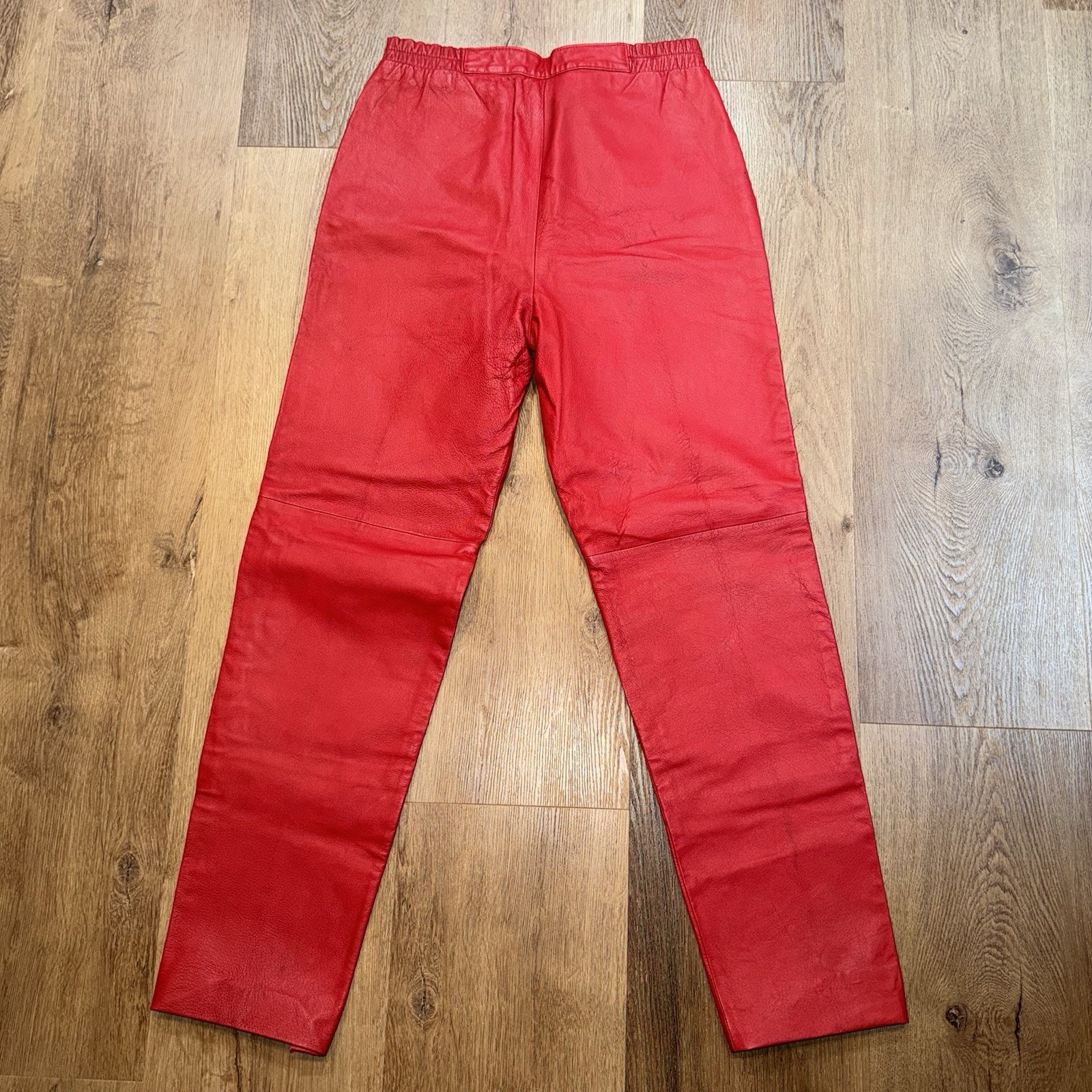 Vintage Leather Pants Womens 10 Red 1980s Rocker Grunge New Wave 80s 30 x 29