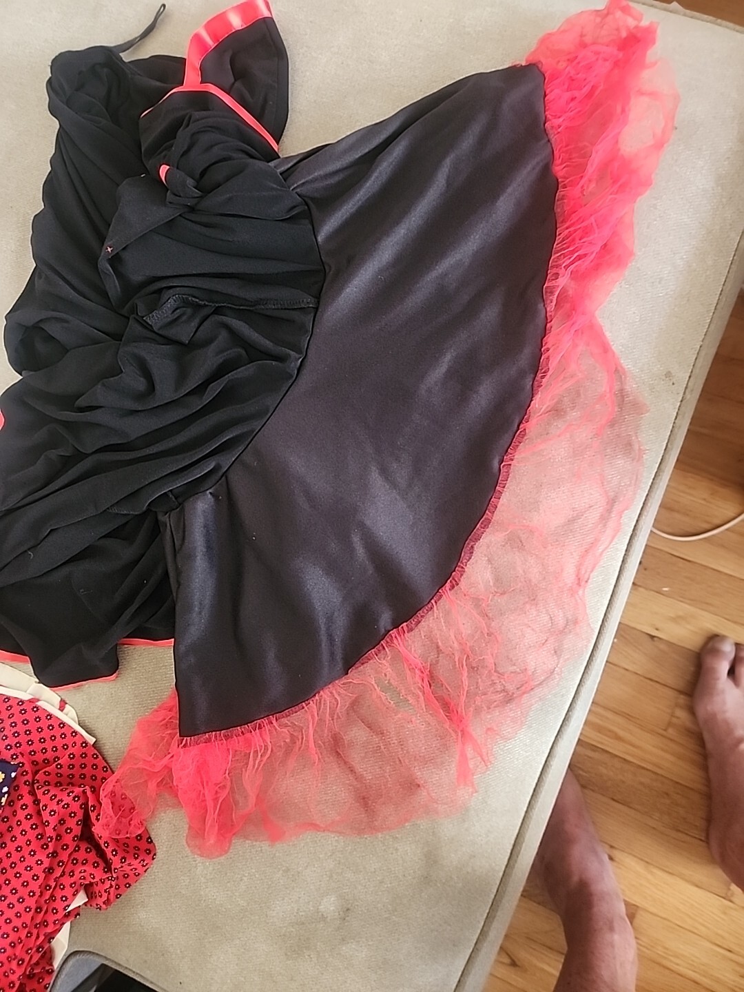 vintage 90’s club dress black w/red taboo medium y2k poly/spandex fairy xmas