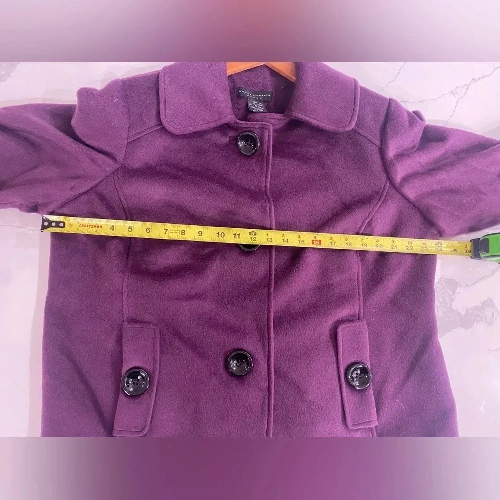 Vintage Grace Elements Purple Soft Warm Wool Blend Pea Coat WM’s Large (16w) EUC