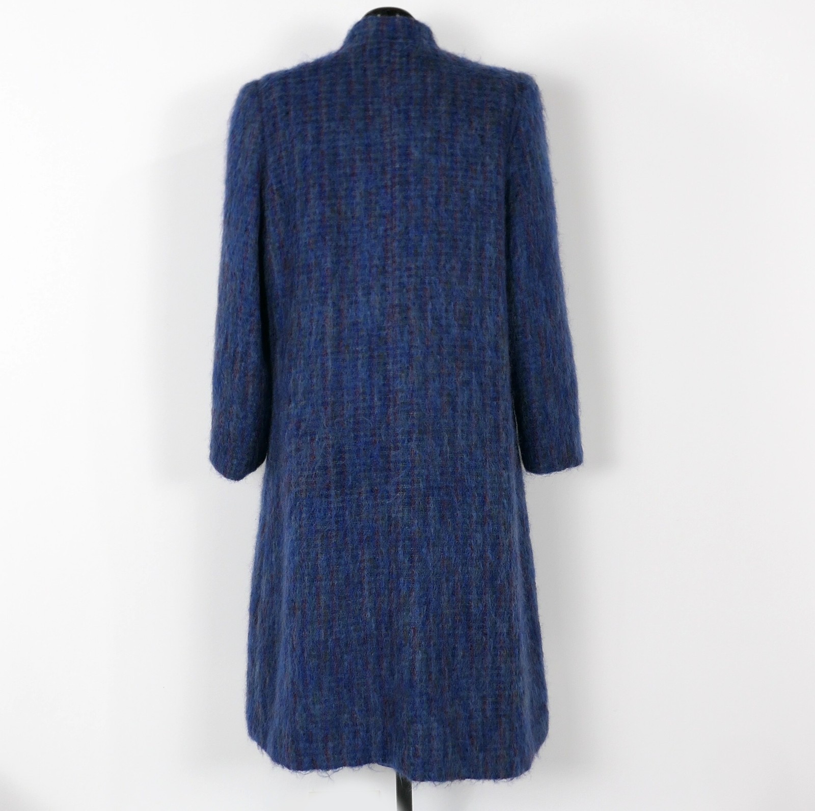 VTG Emily Wetherby Mohair Long Coat Women’s 10 ~ Blue /Purple Fuzzy Cozy USA 60s