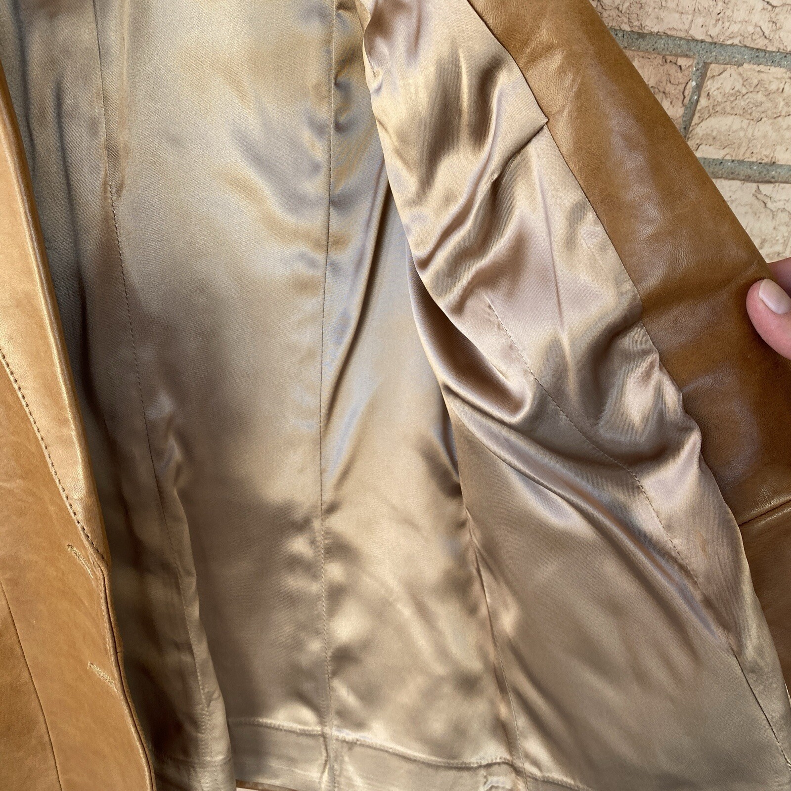 Lady Scully Tan Leather Lizard? Yoke Blazer Jacket size 8 Western 70s Cowhide?