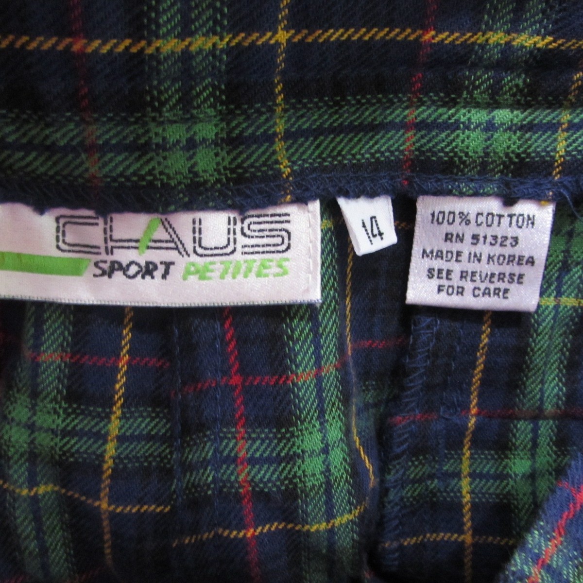 Chaus Sport Tartan Plaid High Waist Shorts Women’s Size 14 Petite Vintage 90’s