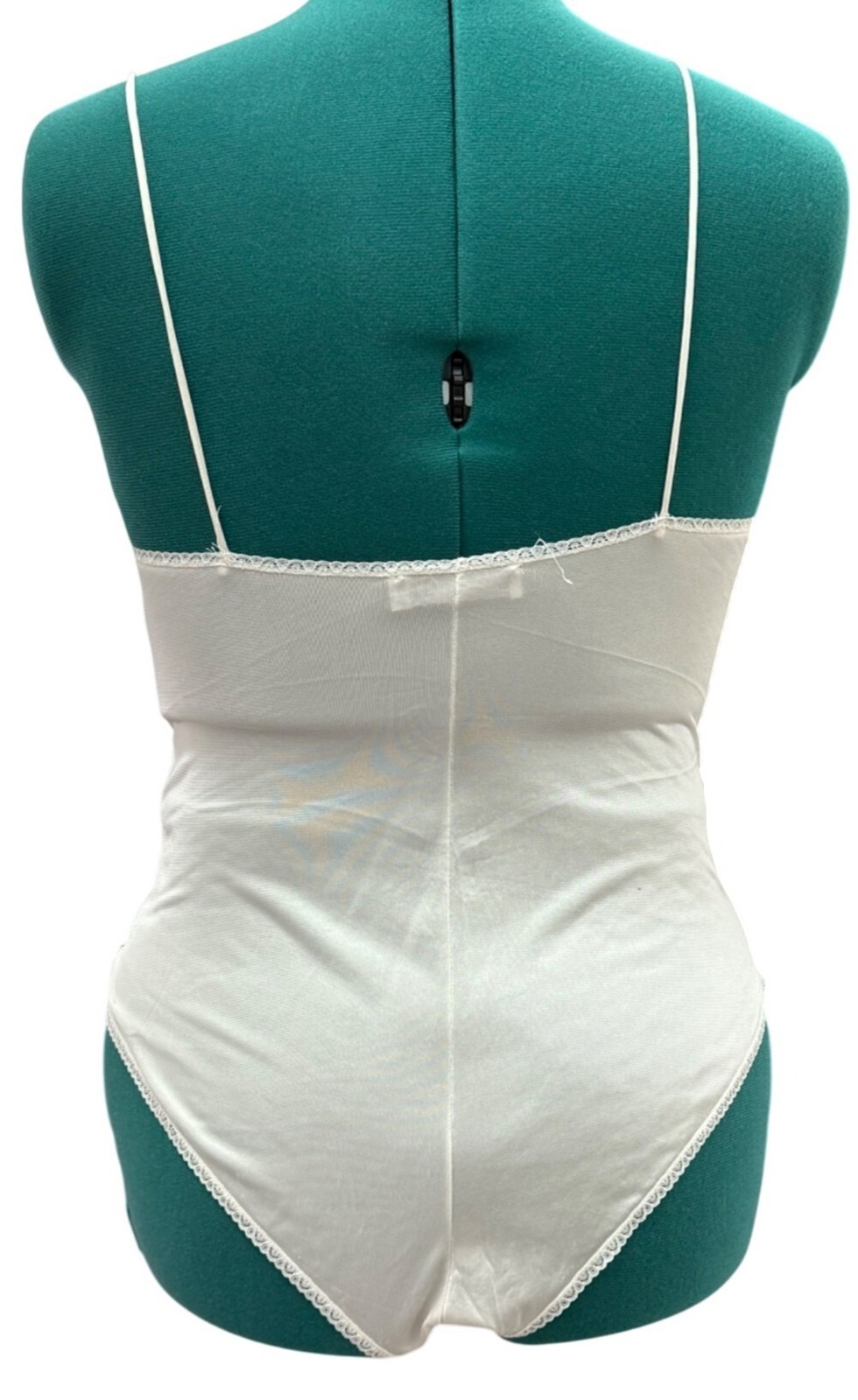 Vintage Slip Interludes by CIRA White Lace Satin Teddy Bodysuit Lingerie Medium