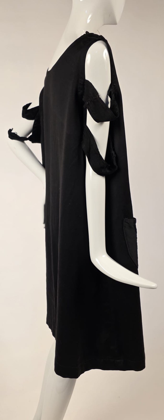 GOTHIC EDWARDIAN TEEN’S BLACK POLISHED COTTON BATHING SUIT DRESS W POCKETS