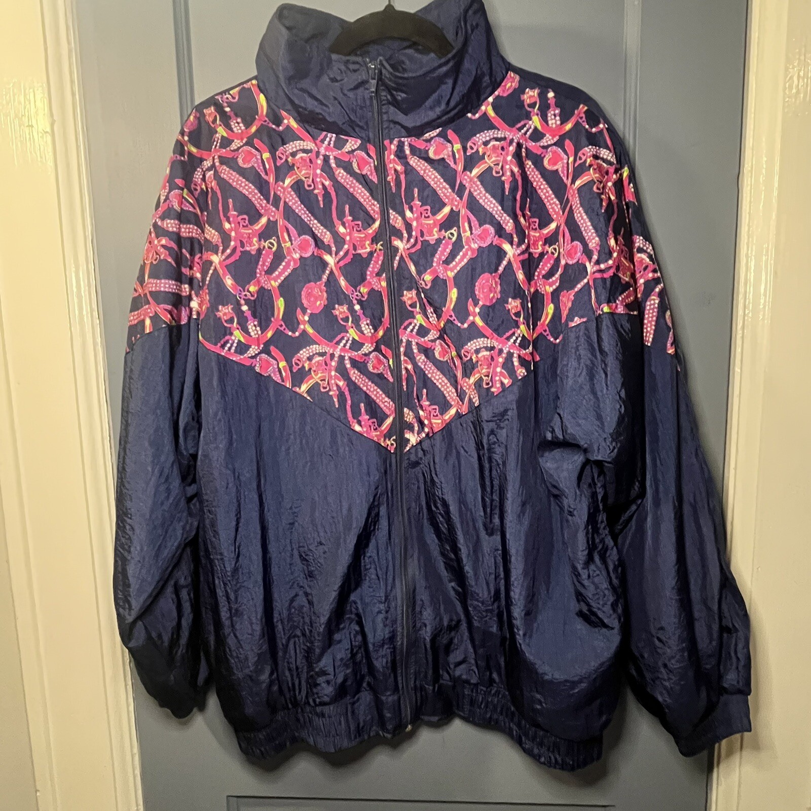 Vintage b.i.Gear Sport 80s 90s Retro Windbreaker Jacket Women’s Size 18W Nylon