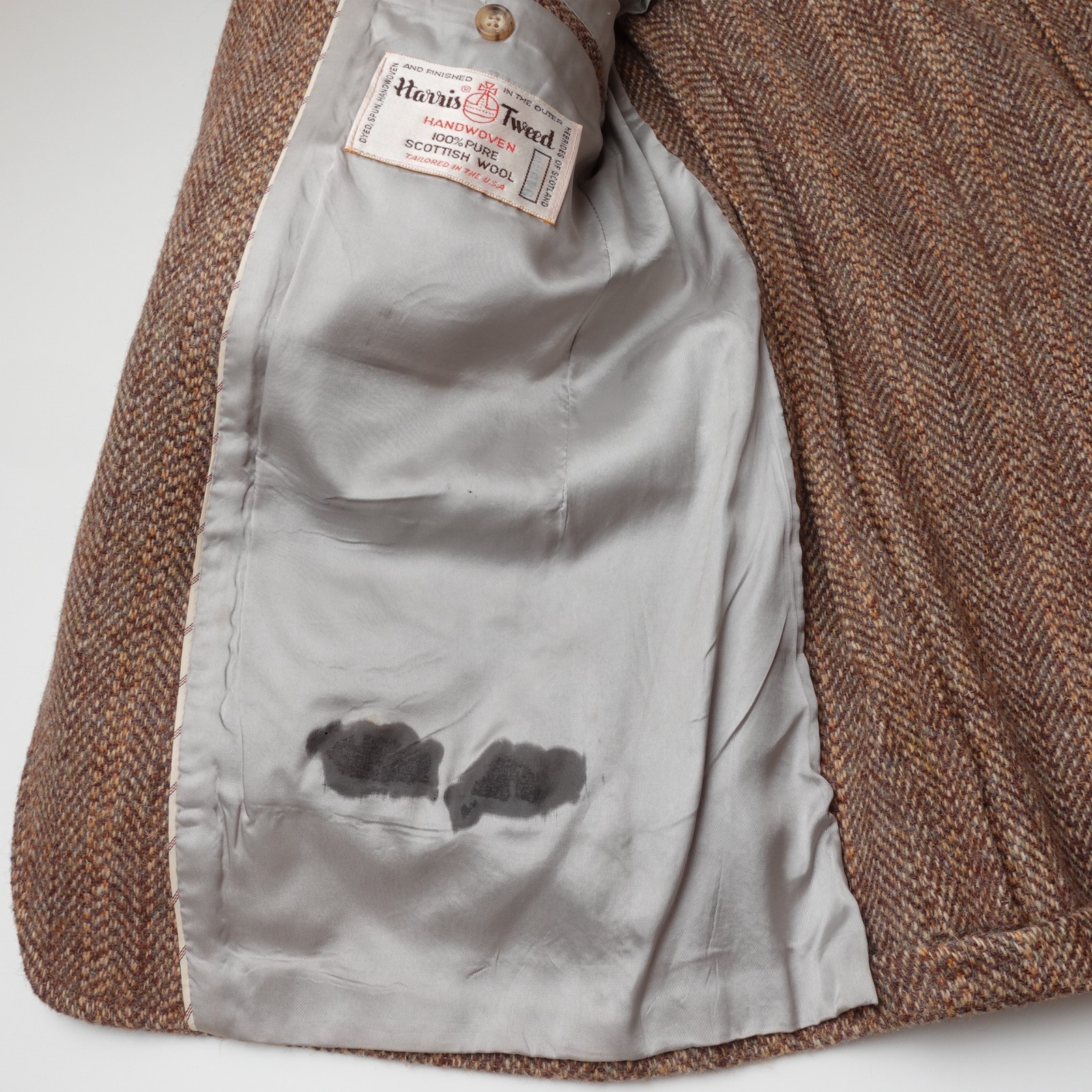 Harris Tweed Blazer Land’s End Charter Collection Herringbone Wool Jacket 42 R